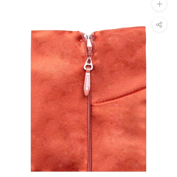 Puff Sleeve One Shoulder Satin Dress - Picture 2 of 16